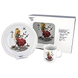 Triptis-Porzellan Aschenputtel Kindergedeck, 3 teilig Kindergeschirr, Weiß