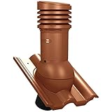 Entlüfterkamin EVO DN125 für Braas - Frankfurter, Benders - Mecklenburger, ProDach - Doppelrömer Dachziegel Dachlüfter Lüfter (RAL 8004 - Ziegelrot)