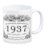trendaffe 1937 der beste Jahrgang Kaffeebecher - ein tolles Geschenk zum Geburtstag für Wein Liebhaber und alle die im Jahr 1937 geboren sind.
