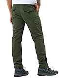 Herren Wanderhose Outdoorhose Trekkinghose Softshellhose Funktionshose Cargohose/Schnell Trockend Wasserdicht Winddicht (Green,M)
