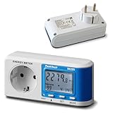PeakTech Stromverbrauchsmesser, Energiekostenmessgerät und Stromzähler für Steckdose ab 0,5W mit 0,1W Auflösung für Strom, Verbrauch, Kosten, Spannung, Frequenz, CO2, Leistungsfaktor, 1 Stück, P 9035