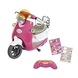 Zapf Creation 824771 BABY born City RC Scooter Puppenroller mit Fernsteuerung und Lichteffekten, Puppenzubehör 43 cm, pink/weiß