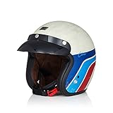 ORIGINE Motorradhelm Jethelm Vintage Rollerhelm Retro ECE-Zertifizierung (Classic Vintage White,L)