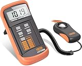 Dr.meter LX1330B Digital Luxmeter, 0-200.000 Messbereich Luxmeter mit 360° Drehbarem Sensor Beleuchtungsintensität Helligkeitsmessung für Innen und Außen, Lichtmessgeräte für Pflanzen