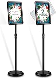 RayLove 2 Stück A4 Infoständer, Posterständer, Alu-Schildhalter, Schnapprahmen, Winkel und Höhe einstellbar, Zeichenrahmen für Hochzeits Geschäftsereignisanzeige(Schwarz)