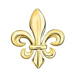 Brosche Fleur de Lys | Klassische und elegante Blumenbrosche | Anstecknadel aus Frankreich vergoldet | Pins für Damen Kostüm Herren | Zubehör für Hemd Hochzeit Französisch Luxus, mm, Edelstahl, Nein