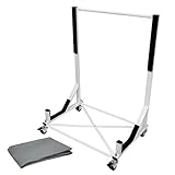 ECD Germany Hardtopständer mit 4 feststellbaren Rädern inkl. Bezug - Weiß - aus pulverbeschichtetem Stahl - Hardtop Ständer Hardtophalter Aufbewahrung Trolley Hülle Abdeckhaube Schutzbezug Cover