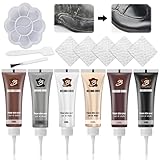 Carreneu 6 Farben Lederreparatur Creme Flüssigleder Reparatur Set Leder Restaurator Kunstleder Reparaturset Reparatur Set Geeignet für Lederprodukte Wie Autositze Sofas Lederjacken Lederschuhe etc