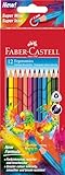 FABER-CASTELL 116512 - Buntstifte Set Dreikantform, 12 Farbstifte für Kinder und Erwachsene, bruchgeschützte Mine