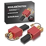 VIOKS 2x Motorkohlen Set Ersatz für Mielе Kohlebürsten 4297413/4297414 /4297410 - Kohlestifte mit Halter 4,8 mm AMP 5 x 15 x 29,5/27mm / Ersatz Kohlebürsten für Waschmaschine Trockner W700 W961