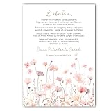 Patenbrief Taufe Patenkind Wildblumen Taufgeschenk | Poster | personalisiert | Taufbrief | Mädchen