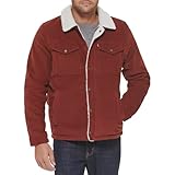 Levi's Herren Trucker-Jacke aus Cord mit Sherpa-Futter (Normale Größen) Jeansjacke, Rust, X-Large