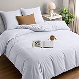 Utopia Bedding Bettwäsche 220x240 Set - Mikrofaser Bettbezug 240x220 cm + 2 Kissenbezüge 80x80 cm - Weiß