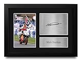 HWC Trading Mick Doohan Honda MOTO GP Geschenke Gedrucktes Signiertes Autogramm Foto für MotoGP Fans - A4 Gerahmt