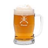 Leonardo 0,5 l Bierseidel für begeisterte Jäger mit Name und tollem Jagdmotiv