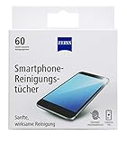 ZEISS Smartphone-Reinigungstücher alkoholfrei 60 Stück zur sicheren & effektiven Reinigung optischer Flächen - jedes Tuch einzeln verpackt - ideal für unterwegs oder auf Reisen