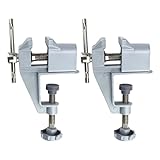 FINELYCR 2 Stück Mini Schraubstock, 35 mm Verstellbar Schraubstock Klein, Tragbar Tischschraubstock, für Schmuck, Modellbau, Heimwerken, Modellieren, Malen und Bastelreparaturen