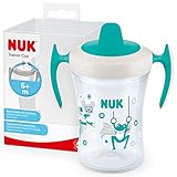 NUK Trainer Cup Trinklernbecher | auslaufsicherer Becher mit weichem Trinkschnabel & ergonomischen Griffen | 6+ Monate | 230 ml | BPA-frei | grüner Frosch, 1 Stück (1er Pack)