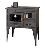 Holzofen mit linkem Rauchabgang 10 kW Heizleistung Vollbrennstoffofen mit Backofen