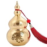 Fopytu Chinesische Feng Shui Messing Kürbis Statue Gold Wu Lou Figur Ornament Viel Glück Reichtum Friedliche Heimdekoration Sammlung