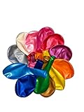 50 Luftballons Metallic - 27cm - Bunt - Latex Luftballons für Geburtstage, Kindergeburtstage, Partys, Hochzeiten und Feste, Luft & Helium geeignet, EU Herstellung - Partyloon