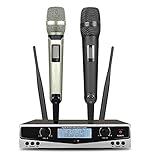 Mikrofone Wireless Karaoke-Mikrofon-Bühnenperformance Home KTV Hohe Qualität UHF. Professionelles dynamisches Dual-Funk-Mikrofonsystem dynamischer Fernstrecken karaoke mikrofon