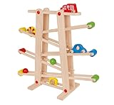 Eichhorn 100002029 Große Rollbahn aus Kiefernholz, 7-teilig, mit 6 Rollelementen, Kugelbahn für Kinder ab 1 Jahr, Größe: 67 x 56 cm
