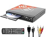 Region Free DVD Player für Fernseher | Mini DVD Player HDMI mit 1080p Upscaling | CD-Player mit USB & MP3 | HDMI Kabel, RCA Kabel & Fernbedienung Inklusive | OAKCASTLE DVD100