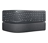Logitech Ergo - K860 - Geteilte Tastatur - ergonomische Bluetooth Tastatur - mit Handballenauflage - für Windows/Mac in Skandinavisch QWERTY-Layout - Graphit (Generalüberholt)