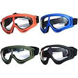 Puedno 4 Stück Schutzbrille Kinder Motorradbrille Winddicht Schutzb Augenschutzbrille Verstellbar Fahrradbrille für Labor Radfahren Skifahren Outdoor