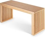 BAM BOO BOX Sitzbank aus Bambus – stabile Holzbank ohne Lehne für Flur, Bad, Küche, Esszimmer oder Schlafzimmer – kleine Sitzbank Holz 90x33x43 cm – bis 250 kg belastbar