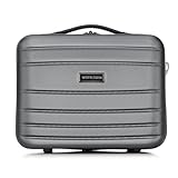 WITTCHEN Globe Line Kosmetikkoffer Reisekoffer Handgepäck Kabinenkoffer Hartschale aus ABS Zahlenschloss | 25 x 33 x 16,5 cm | Grau Lufthansa/Eurowings/Ryanair/Condor/Discover Airlines