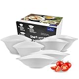 Villeroy & Boch - Vapiano Schalen-Trio 6 teilig weiß, Spülmaschinenfest, Mikrowellensicher, Geschirrset, Pastaschalen, Salatschalen, Suppenschalen, Keramik Schalen, Schüsseln Tief, Premium Porzellan