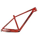 27.5er 29er MTB-Rahmen 15''/17''/19'' Hardtail Mountainbike-Rahmen XC/AM Carbon Starrer Rahmen Scheibenbremse QR 135mm Interne Verlegung (Color : Red, Size : 29 * 15'')