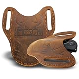 Mitsch EDC Pouch Messerscheide Echtes Leder Ledertasche Messerholster Taschenmesser EDC Tasche Werkzeugtasche Holster Messer Tasche Messertasche Messeretui Gürteltasche für Klappmesser (braun)