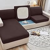 Sofa Sitzkissenbezug, Rosnek Stretch Sofa Kissenbezüge, Sofasitzbezug Schonbezug, Elastische Couch Kissenbezüge, Möbelschutz Sofabezug für 3-Sitzer-Sofas Sitzkissen, Kaffee