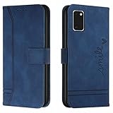 Lihondar Kompatibel mit Samsung Galaxy A41 Hülle, Handyhülle Samsung A41, A41 Leder Klappbar Schutzhülle Tasche Wallet Cover Case Klapphülle (Blau)