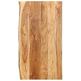 vidaXL Akazienholz Massiv Waschtischplatte Badezimmer Waschtisch Waschtischkonsole Platte Holzplatte für Aufsatzbecken Badmöbel Baumkante 100x55x2,5cm
