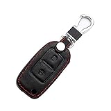Happyit Leder Autoschlüssel Cover Fällen Schlüsselbund für VW Volkswagen Amarok Polo Golf 4 5 6 MK4 Bora Jetta 2 Tasten