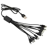 Hipipooo 10-in-1 Universal-USB-Kabel, mehrere Universal-Ladekabel für Handys, Blutooth-Kopfhörer, Lautsprecher, Adapterkabel, 100 cm (1 Stück)