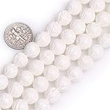 Natur Rund Perlen Semi Precious Edelstein Lose Perlen für Schmuckherstellung Strand 38,1 cm 6mm Lotus Tridacna