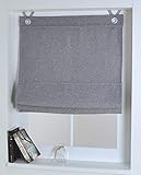 Raffrollo Ösenrollo Dimout grau ca. 80 x 130 cm