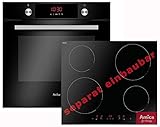 Amica Einbauherd Set autark | Herd-Kochfeld-Kombination | Backofen mit Grill und Umluft | Induktionskochfeld | Timer | Steam Clean