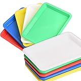 WAIZHIUA 10 STK Materialschalen Set, Mehrzweck Kunststoff Serviertabletts Klein, Plastikschalen Aktivität Organizer Tablett Rechteckig für Schleim Sensorisches Spielzeug Perlen DIY-Projekte