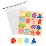 Montessori Mehrere Form Holz Puzzle, Hölzernes Puzzle mit Mehreren Formen, Geometrisches Puzzle