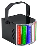 Showlite DL-8 USB-Razor Derby Partylight - Kompakter Lichteffekt für Party, Bar und mobile DJs - Stromversorgung über USB-Netzteil - mit Mikrofon für Musiksteuerung - Kunststoffgehäuse