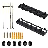 YGCQFH 6 Queue Billard Queue Halte zur Wandmontage–inklusive 6 Schutzhüllen für Poolqueues, Poolqueuehalter zur Aufbewahrung von Billardqueues, platzsparendes Zubehör für Billardzimmer & Club