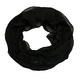 ACC Damen Seide Loop Schal leicht unifarben (schwarz)