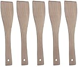 GRILLPLANET Pfannenwender Holz Set Holzschaber Holzwender Wender Schaber Spachtel Kochlöffel Holzkochlöffel (5 Stück)