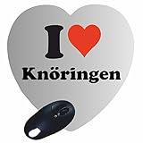 Herz Mauspad "I Love Knöringen" in Weiss, eine tolle Geschenkidee die von Herzen kommt| Rutschfestes Mousepad | Geschenktipp: Weihnachten Jahrestag Geburtstag Lieblingsmensch